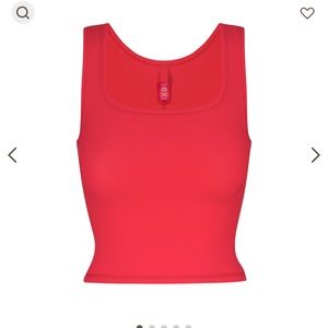 SKIMS cotton rib tank in red multi